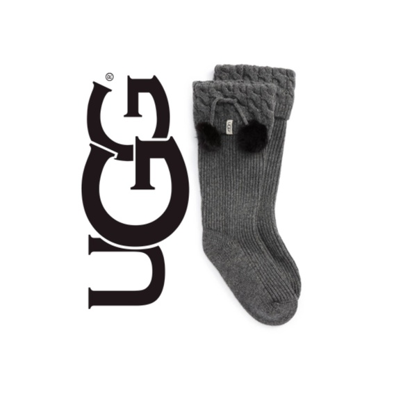 UGG Accessories - UGG Women's Grey Pom Pom Tall Rainboot Socks